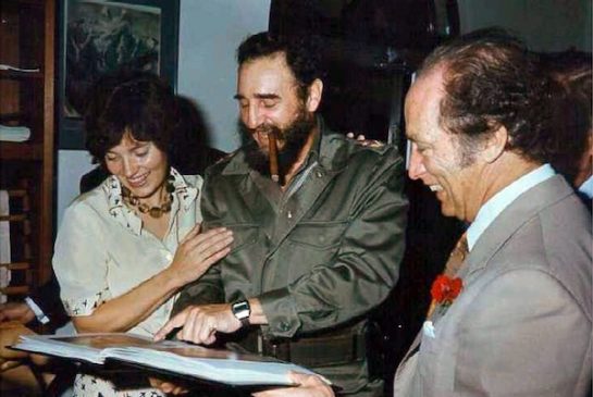 Margaret Trudeau, Fidel Castro y Pierre Trudeau. Foto/Twitter