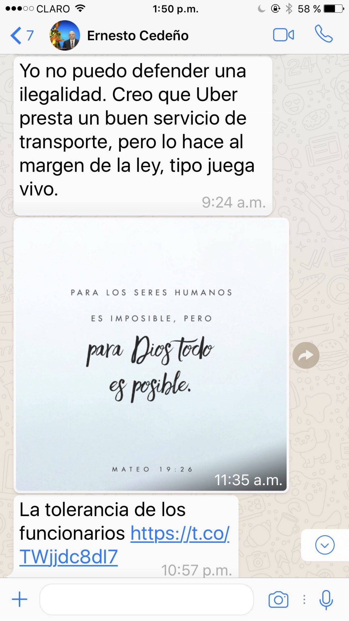 Ernesto Cedeño usa redes y grupos de WhatsApp para dar a conocer sus opiniones sobre temas de interés nacional. Foto/Cortesía